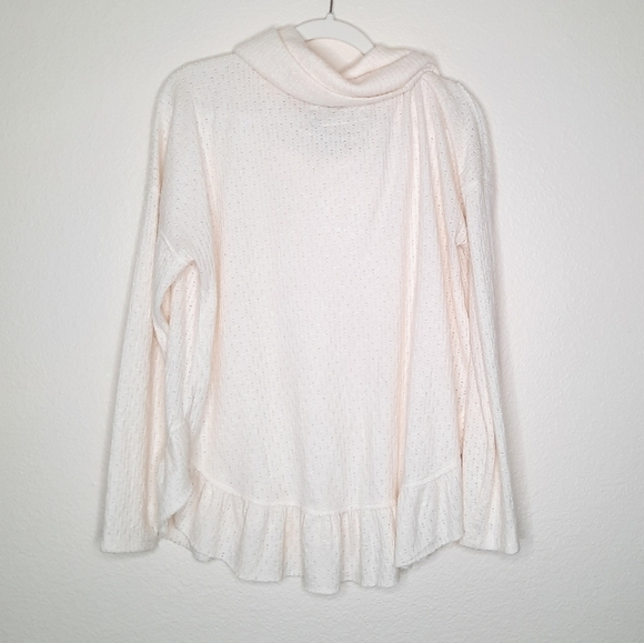 Anthropologie Maeve Cream Addie Ruffled Hacci Pullover M - Picture 5 of 8